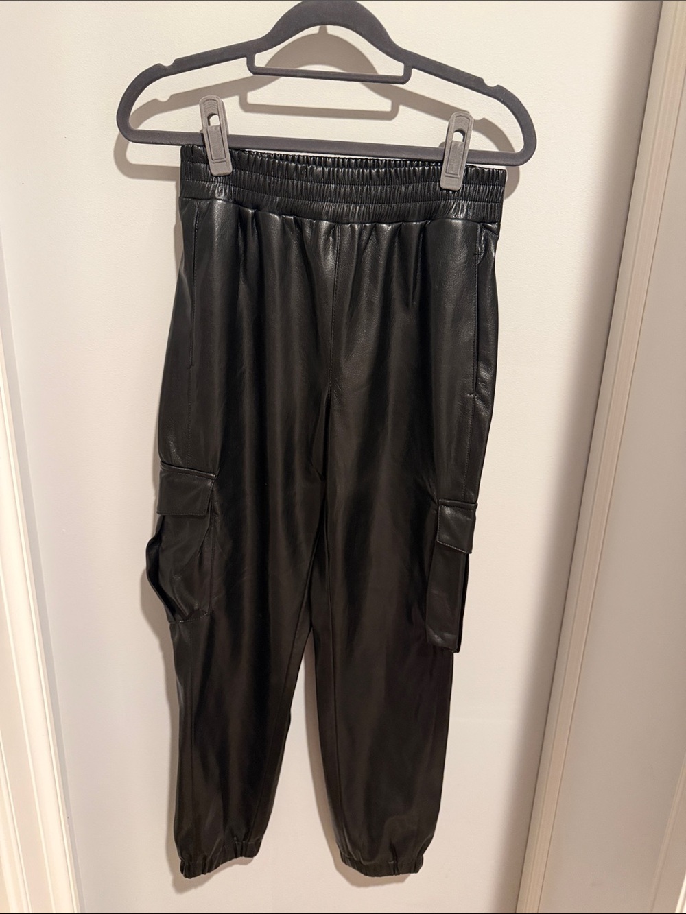 Generation Love Black Faux Leather Cargo Pants